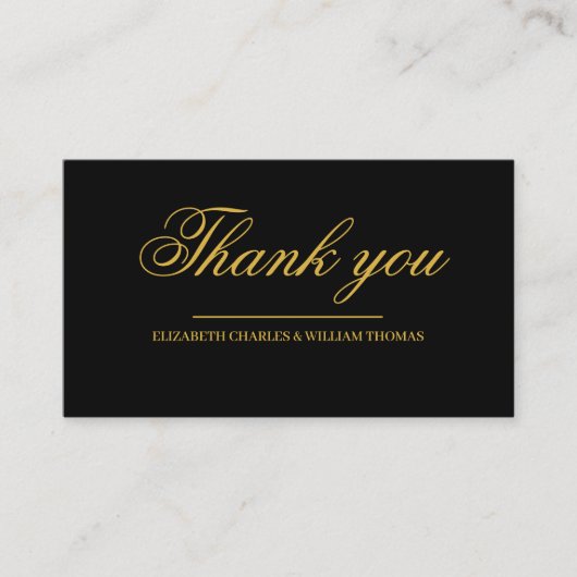 Eenvoudige moderne zwarte & gouden bruiloft Hartel Informatiekaartje (Voorkant)