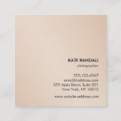 Eenvoudige, moderne zwarte, gouden rugzijde vierkante visitekaartje (Achterkant)