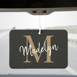 Eenvoudige moderne zwarte goudmonogram voor grafis luchtverfrisser