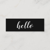 Eenvoudige moderne zwarte Hallo QR-code Mini Visitekaartje (Voorkant)