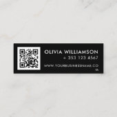 Eenvoudige moderne zwarte Hallo QR-code Mini Visitekaartje (Achterkant)
