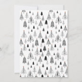 Eenvoudige moderne zwarte kerstboomfeest kaart (Achterkant)