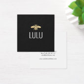 Eenvoudige, moderne zwarte, minimalistische goudbi vierkante visitekaartjes (Bureau)