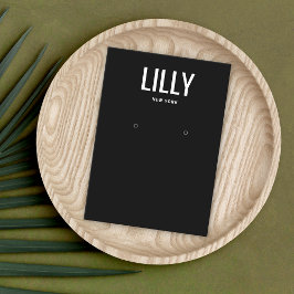 Eenvoudige, moderne zwarte oorkonde visitekaartje