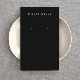 Eenvoudige moderne zwarte-oorschermhouder visitekaartje