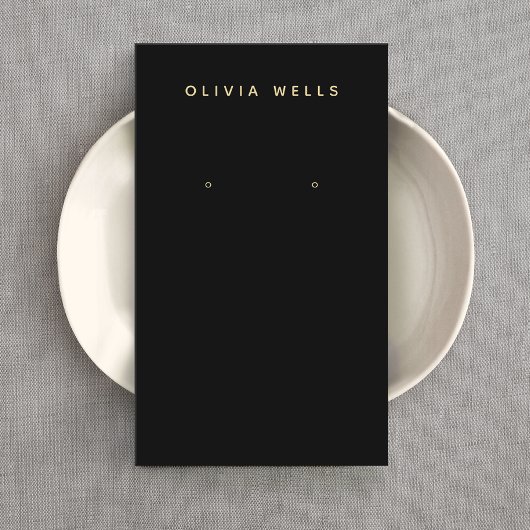 Eenvoudige moderne zwarte-oorschermhouder visitekaartje