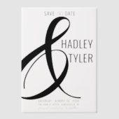 Eenvoudige moderne zwarte overlay bruiloft Save th Vellum Uitnodigingen (Voorkant)