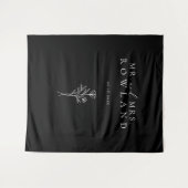 Eenvoudige moderne zwarte Pas getrouwd achternaam  Wandkleed (Voorkant (horizontaal))