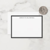 Eenvoudige, moderne zwarte professional notitiekaartje (Voorkant / Achterkant in situ)