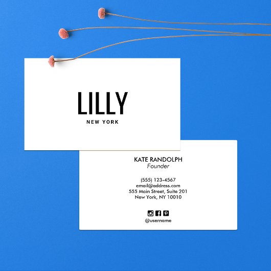 Eenvoudige, moderne zwarte professional visitekaartje