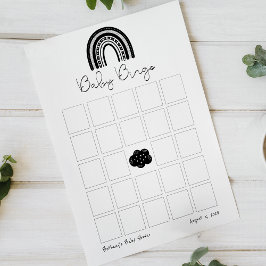 Eenvoudige Moderne Zwarte Rainbow Baby ShowerBingo