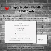 Eenvoudige, moderne, zwarte RSVP-grens RSVP Kaartje