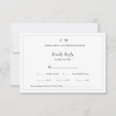 Eenvoudige, moderne, zwarte RSVP-grens RSVP Kaartje (Voorkant)