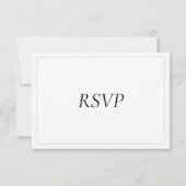 Eenvoudige, moderne, zwarte RSVP-grens RSVP Kaartje (Achterkant)