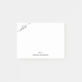 Eenvoudige moderne zwarte scriptnotities van kalli post-it® notes