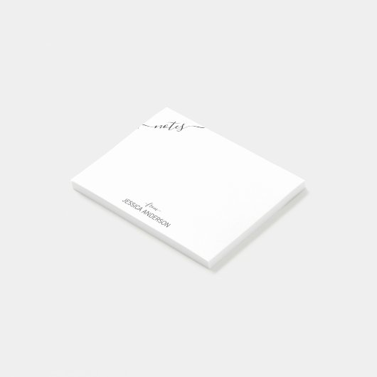 Eenvoudige moderne zwarte scriptnotities van kalli post-it® notes (Schuin)