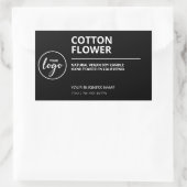 Eenvoudige moderne zwarte-Soy-kaarsenlabels Rechthoekige Sticker (Tas)