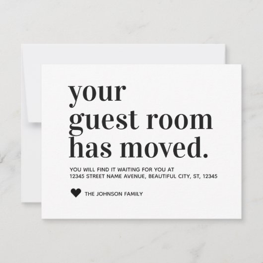 Eenvoudige moderne zwarte Typografie gastruimte Aankondiging (Voorkant)