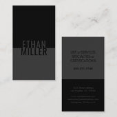 Eenvoudige, moderne zwarte, verticale platte minim visitekaartje (Voorkant / Achterkant)