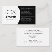 Eenvoudige, moderne, zwarte viskerk visitekaartje (Voorkant / Achterkant)