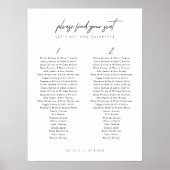 Eenvoudige moderne zwarte & witte bruiloft poster (Voorkant)