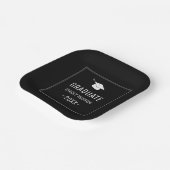 Eenvoudige moderne zwarte & witte graduatie-partij papieren bordje (Gebogen)