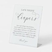 Eenvoudige, moderne zwarte witte late nachtelijke  reclamebord met voetstuk (Voorkant)