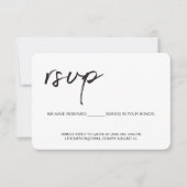 Eenvoudige Moderne zwarte witte manuscript E-mail  RSVP Kaartje (Voorkant)