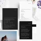 Eenvoudige moderne zwarte witte monogram accommoda RSVP kaartje