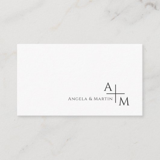 Eenvoudige moderne zwarte witte RSVP QR-code Informatiekaartje (Voorkant)