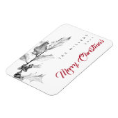 Eenvoudige, moderne zwarte witte, zachte kerstmis magneet (Linkerzijde)