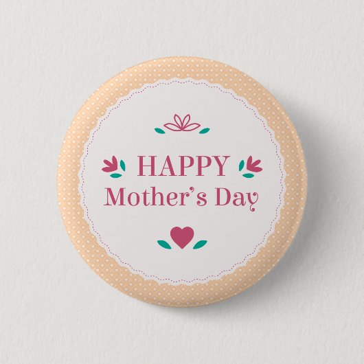 Eenvoudige  Moederdag | Pin-Button Ronde Button 5,7 Cm (Voorkant)