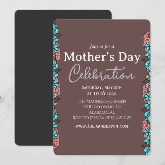 Eenvoudige Moederdag viering | Plattelandsthema Kaart (Voorkant / Achterkant)