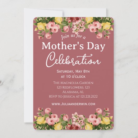 Eenvoudige Moederdag viering | Plattelandsthema Kaart (Voorkant)