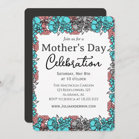 Eenvoudige Moederdag viering | Plattelandsthema Kaart (Voorkant / Achterkant)