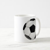 Eenvoudige Mok zwart-wit Voetbal (Voorkant rechts)