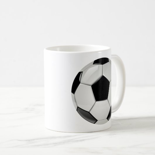 Eenvoudige Mok zwart-wit Voetbal (Voorkant rechts)