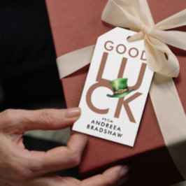 Eenvoudige Mokka Bruine Geluk Patrick's Day Hoed  Cadeaulabel