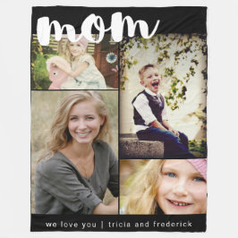 Eenvoudige Mom Script Photo Collage Fleece Deken