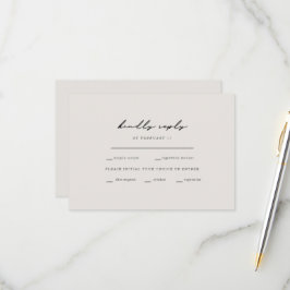 Eenvoudige momenten in beige-binnenopties RSVP