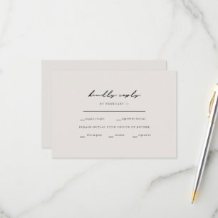 Eenvoudige momenten in beige-binnenopties RSVP