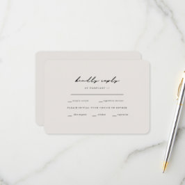 Eenvoudige momenten in beige binnenste opties RSVP