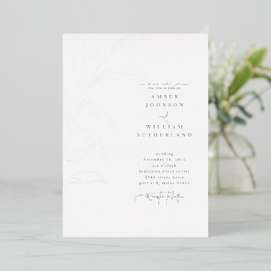 Eenvoudige momenten Ouders HandDrawn Stem Folie We Folie Uitnodiging (Staand Voorkant)