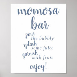 Eenvoudige Momosa Bar | Dusty Blue elk event teken Poster