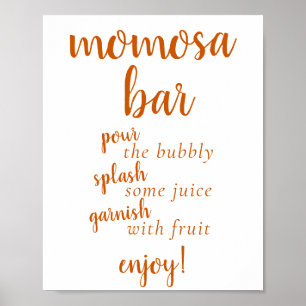 Eenvoudige Momosa Bar   Herfst Sinaasappel elk eve Poster