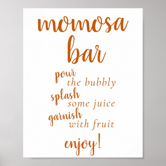 Eenvoudige Momosa Bar | Herfst Sinaasappel elk eve Poster (Voorkant)