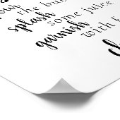 Eenvoudige Momosa Bar | Zwart script elk eventteke Poster (Hoek)