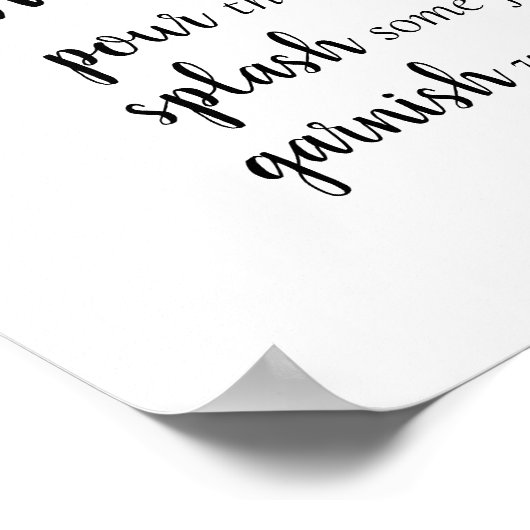 Eenvoudige Momosa Bar | Zwart script elk eventteke Poster (Hoek)