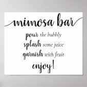 Eenvoudige Momosa Bar | Zwart script elk eventteke Poster (Voorkant)