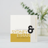 Eenvoudige Mondriaan minimalistische moderne bruil Kaart (Staand voorkant)